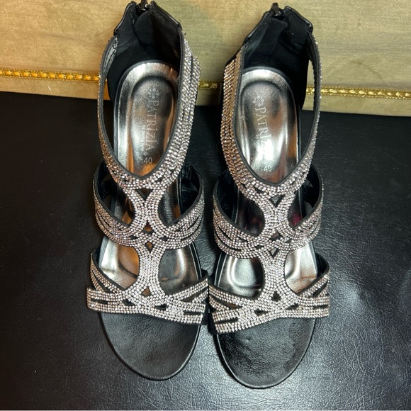 Patrizia Spring Step Wedge Heels Silver Sparkling Rhinestones Women's 9.5-10/40 - Picture 9 of 13